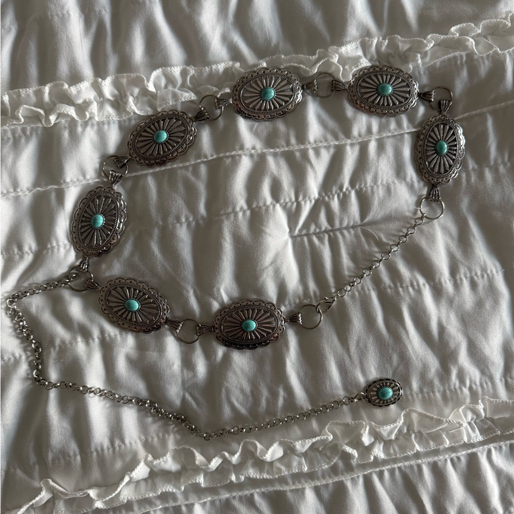 Silver and Turquoise Women's Belt